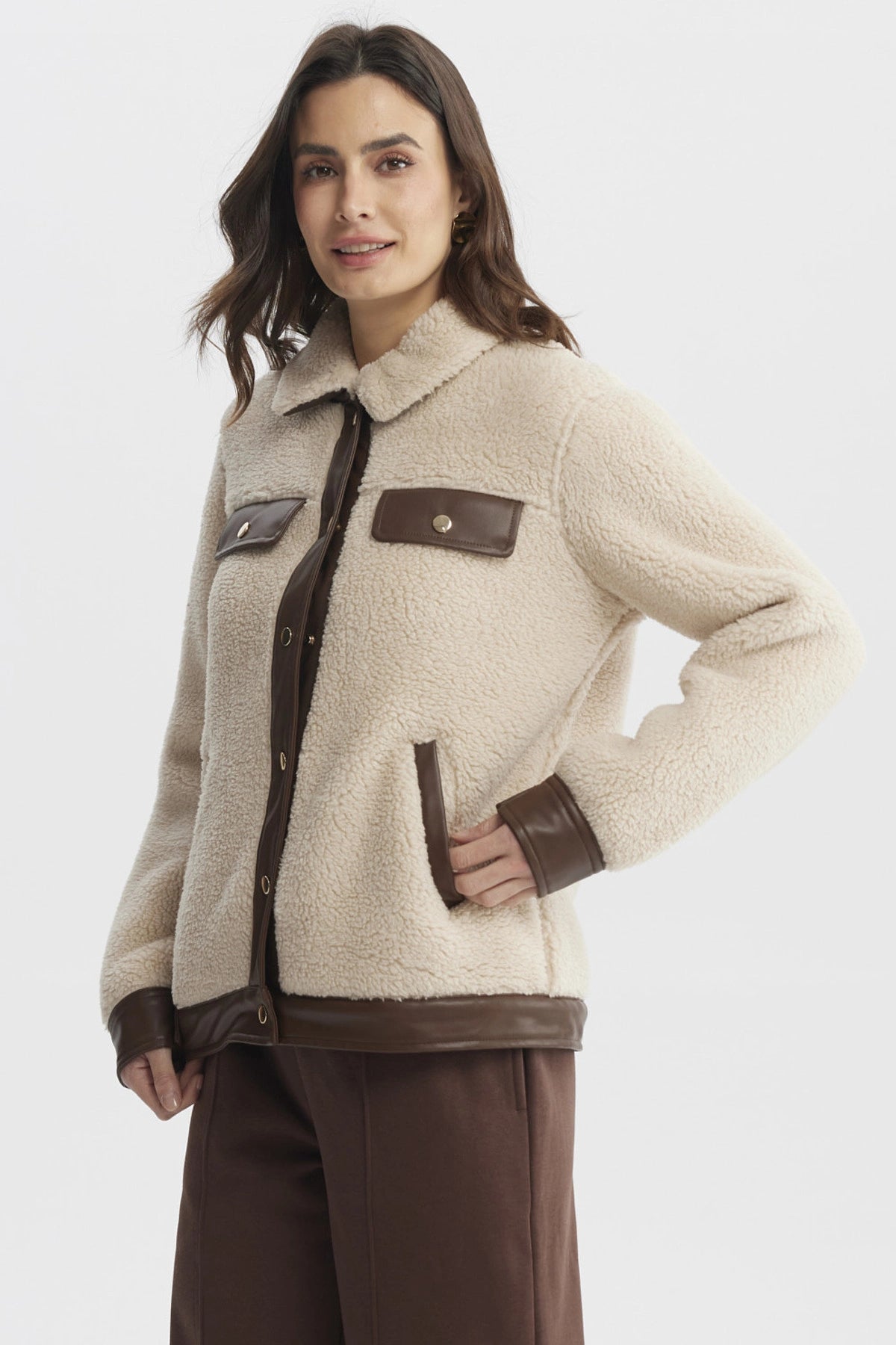 Polar Mujer Cuello Camisero Arena