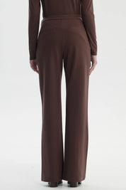 Pantalón Mujer Flare Café Claro