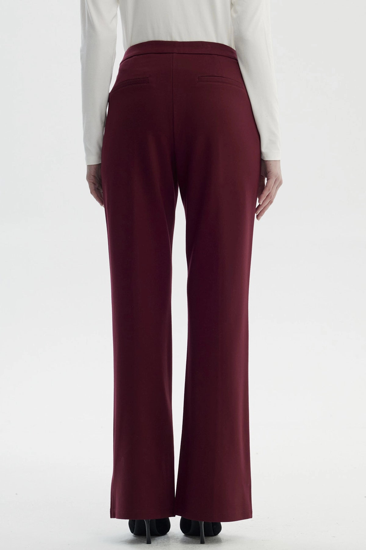 Pantalón Mujer Flare Burdeo