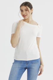 Polera Mujer Ajustado Crudo