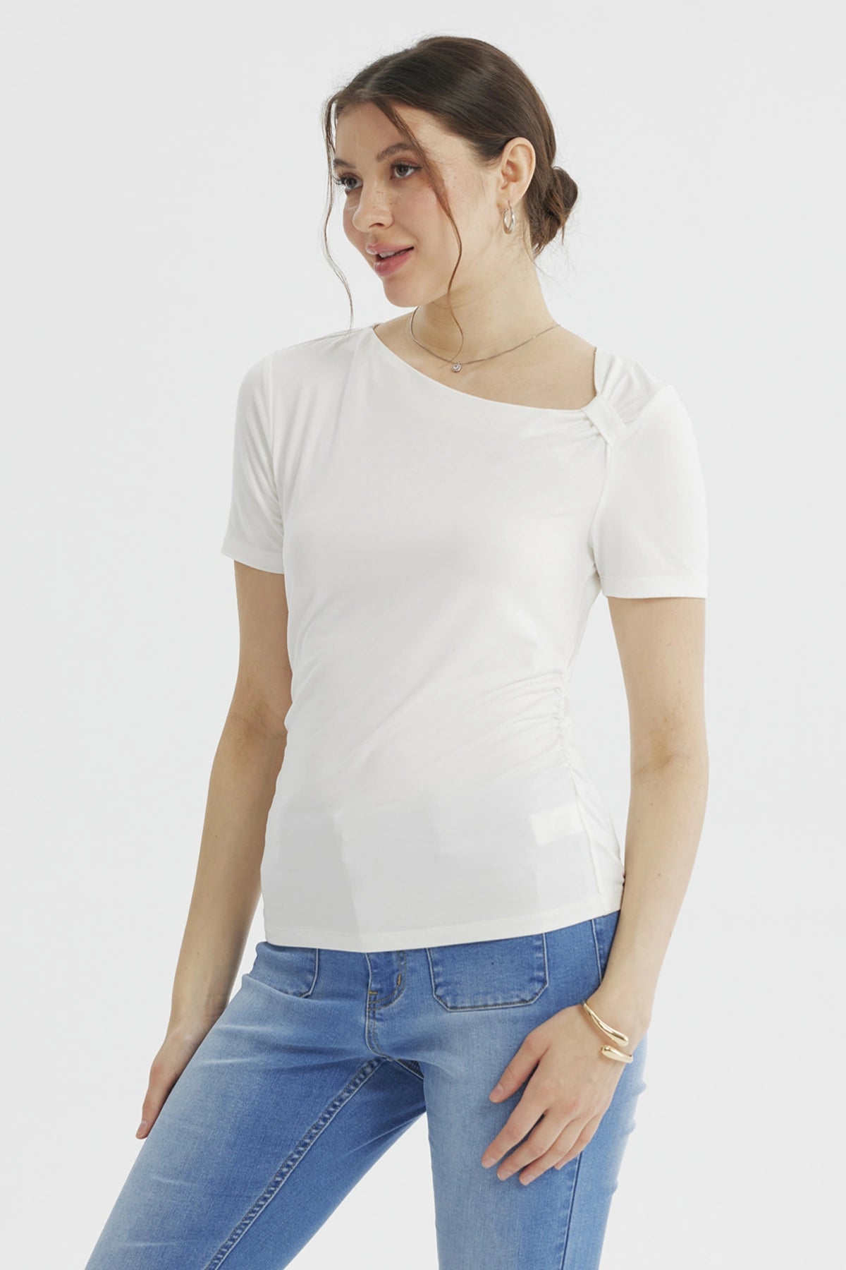 Polera Mujer Ajustado Crudo