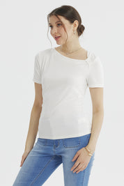 Polera Mujer Ajustado Crudo