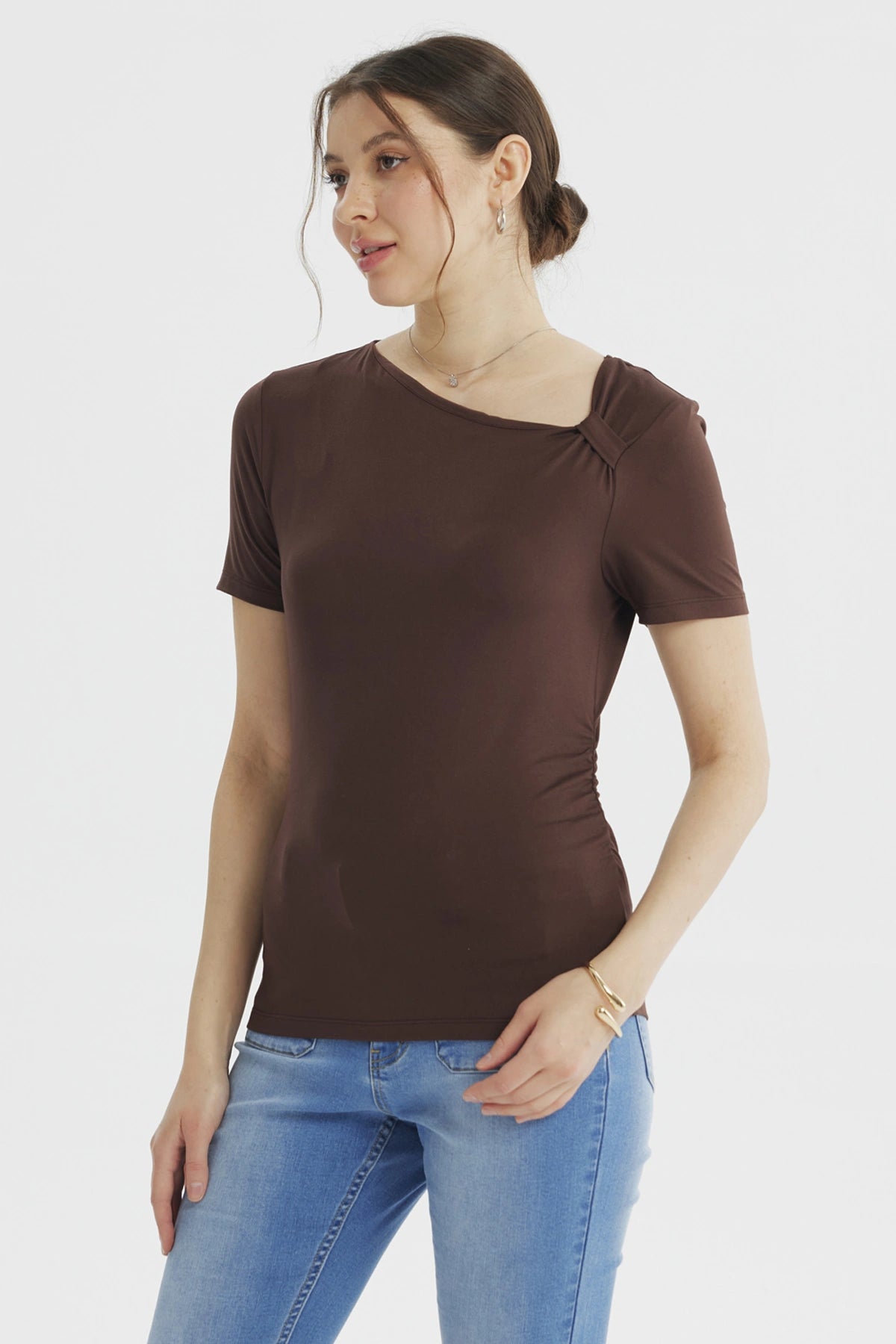 Polera Mujer Ajustado Chocolate