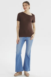 Polera Mujer Ajustado Chocolate