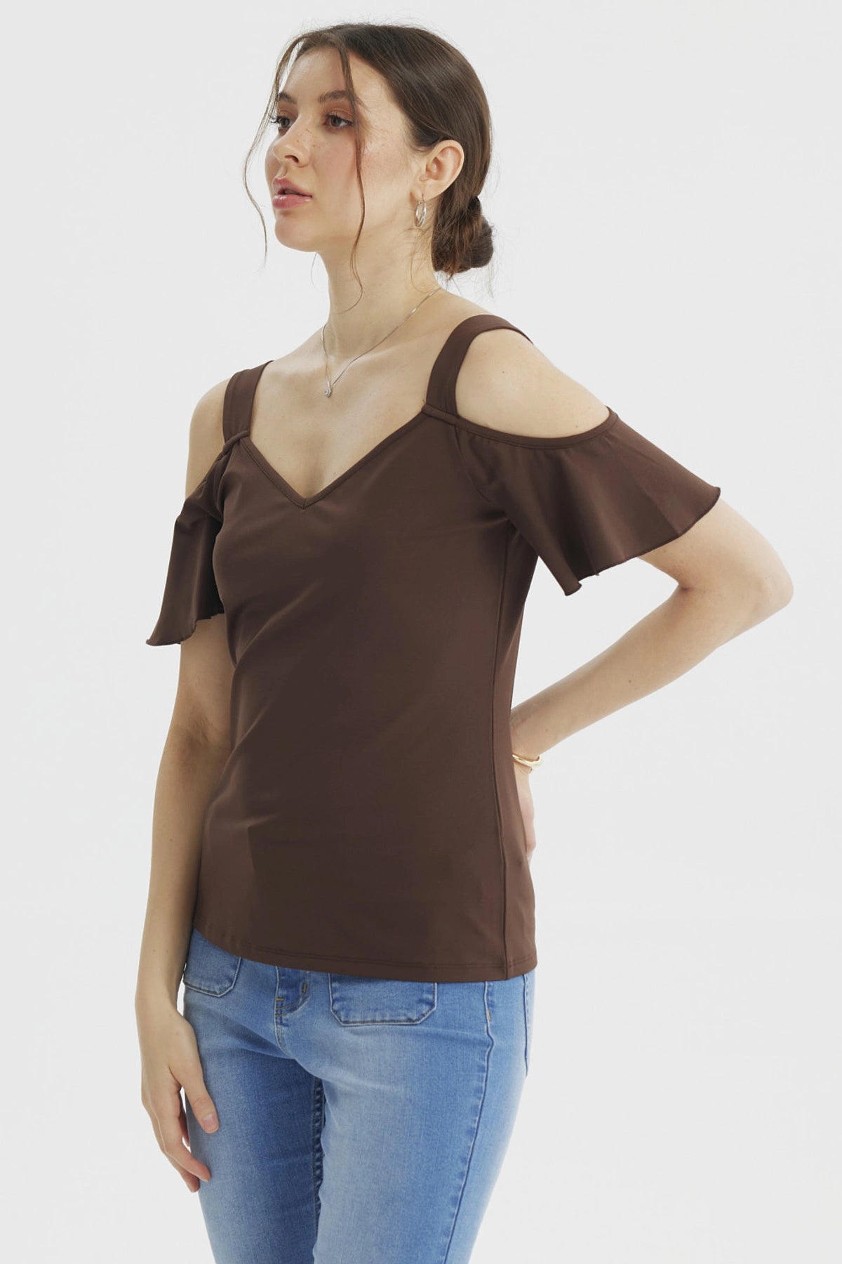 Polera Mujer Ajustado Chocolate