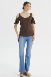 Polera Mujer Ajustado Chocolate