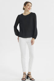 Blusa Mujer Holgada Transparencia Negro