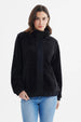 Polar Mujer Cuello Camisero Negro