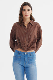 Blusa Mujer Oversize Chocolate