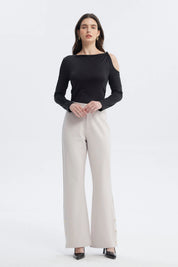 Pantalón Mujer Leve Flare Beige