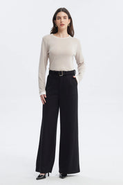 Pantalón Mujer Calce Recto Negro