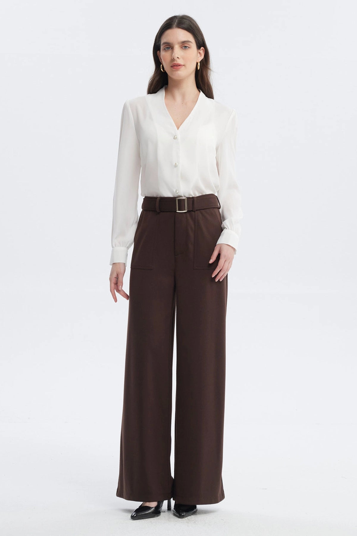 Pantalón Mujer Calce Recto Chocolate