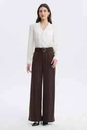 Pantalón Mujer Calce Recto Chocolate