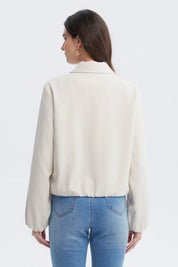 Chaqueta Mujer Cuello Camisero Arena