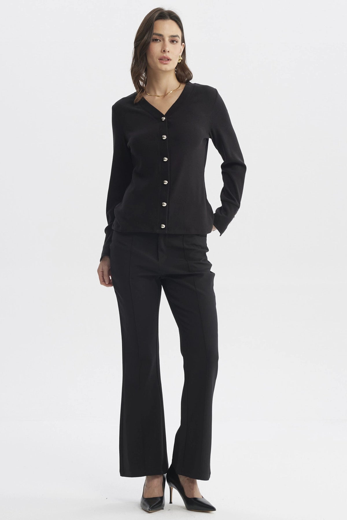 Sweater Mujer Ajustado Negro