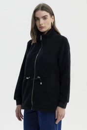 Polar Mujer Cuello Camisero Negro