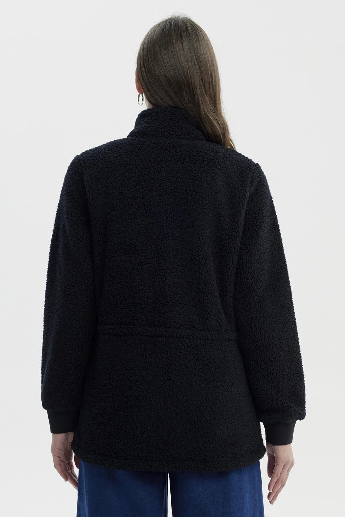 Polar Mujer Cuello Camisero Negro