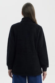 Polar Mujer Cuello Camisero Negro