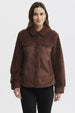 Polar Mujer Cuello Camisero Café Oscuro