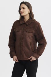 Polar Mujer Cuello Camisero Café Oscuro