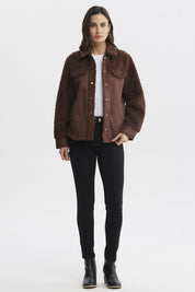 Polar Mujer Cuello Camisero Café Oscuro