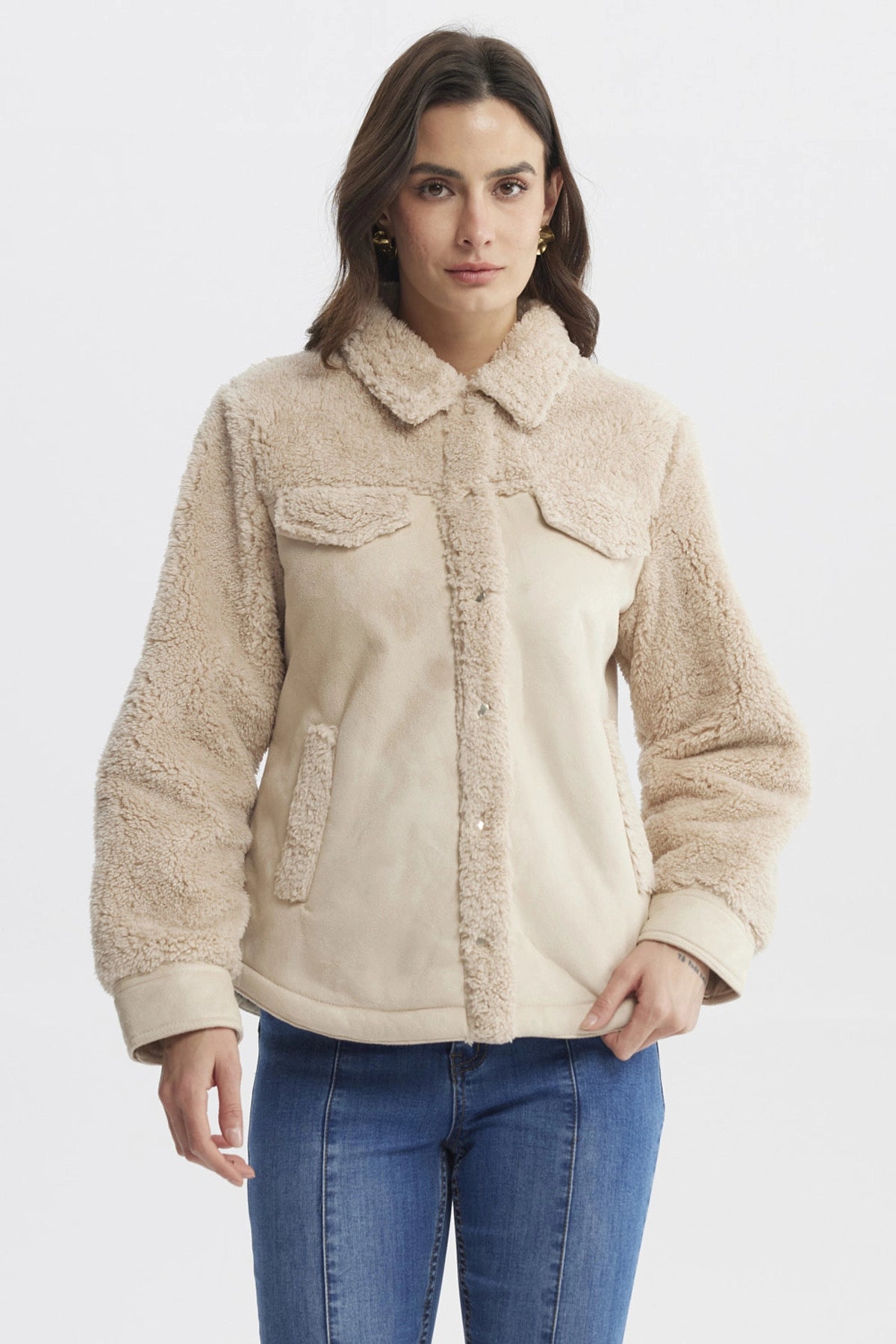 Polar Mujer Cuello Camisero Arena