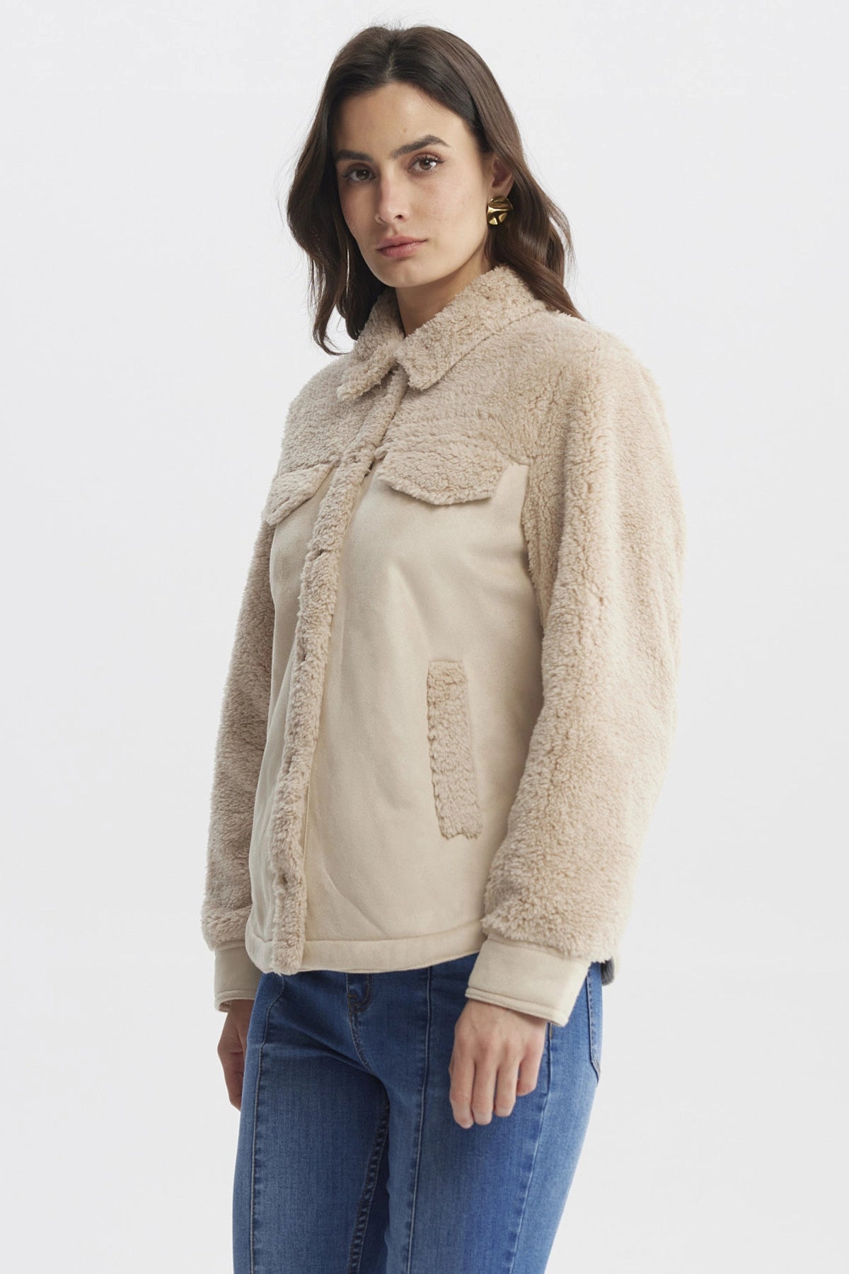Polar Mujer Cuello Camisero Arena