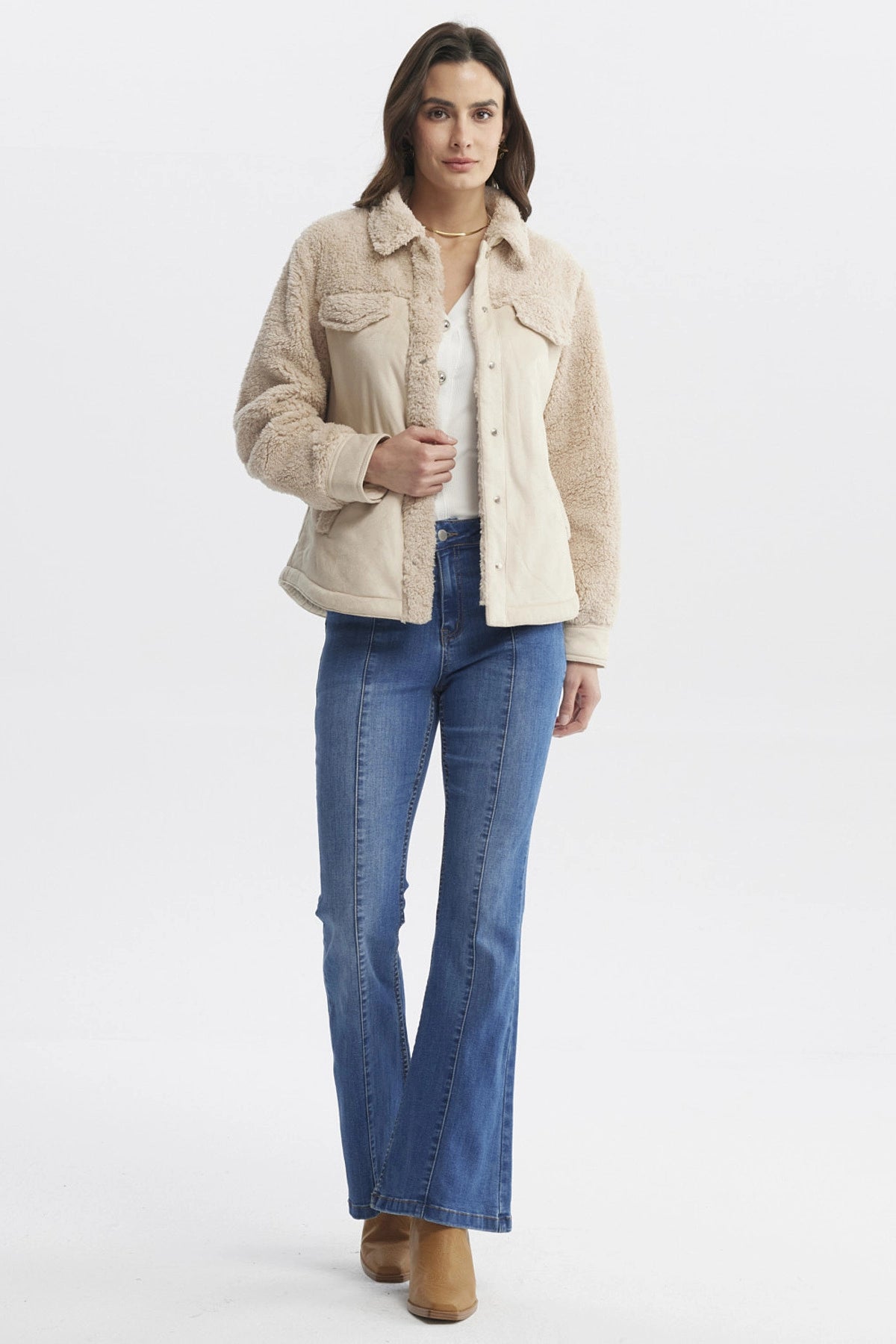 Polar Mujer Cuello Camisero Arena