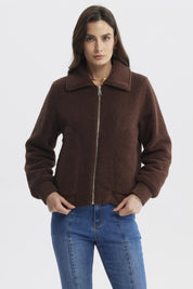 Polar Mujer Cuello Camisero Café Claro