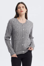 Sweater Mujer Slim Cuello Redondo Gris