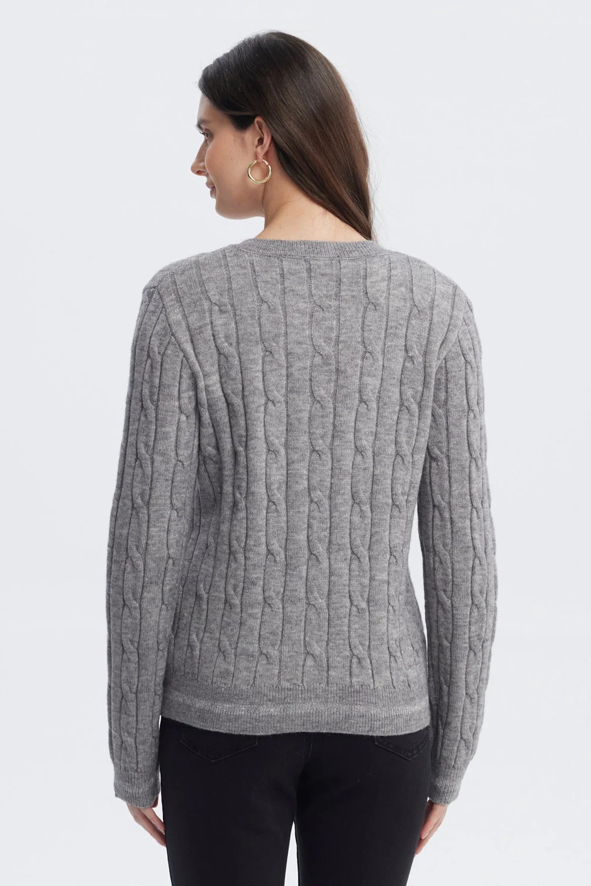 Sweater Mujer Slim Cuello Redondo Gris