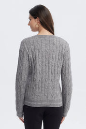 Sweater Mujer Slim Cuello Redondo Gris