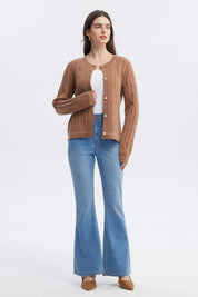 Sweater Mujer Slim Cuello Redondo Camel