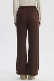 Pantalón Mujer Wide Leg Café