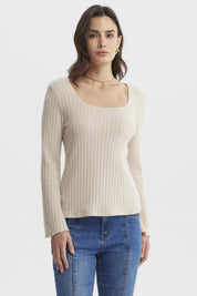 Polera Mujer Ajustado Arena