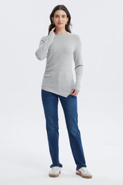 Polera Mujer Ajustado Gris Melange