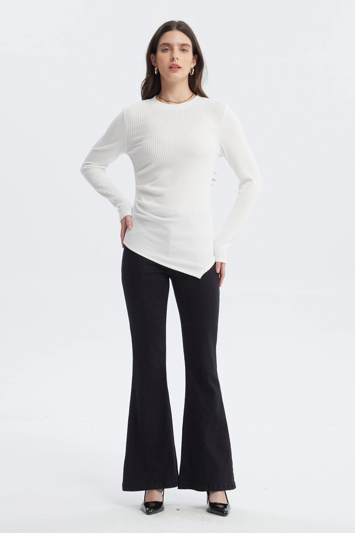Polera Mujer Ajustado Crudo
