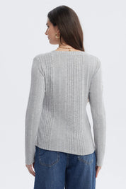 Polera Mujer Slim Gris Melange