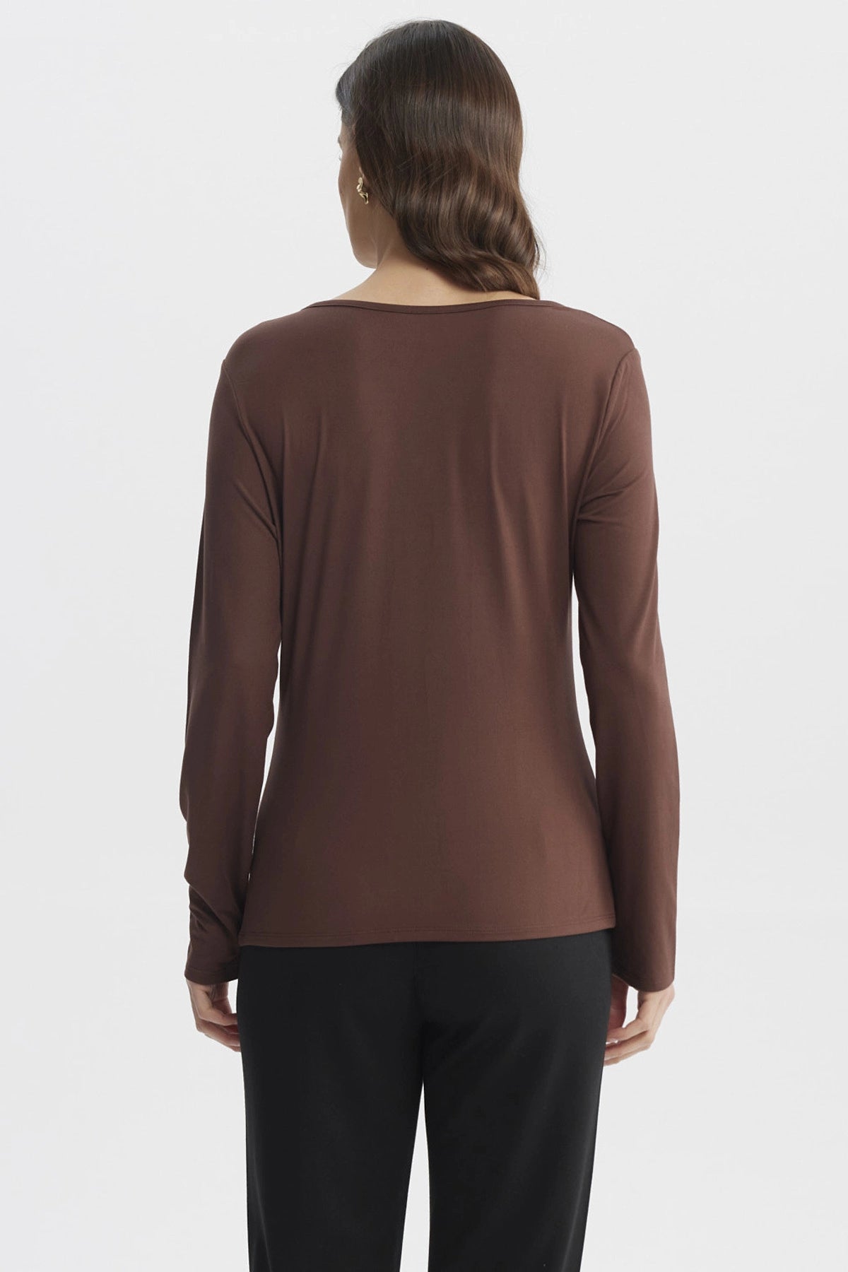 Polera Mujer Slim Café Claro