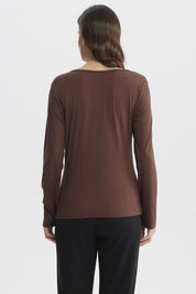 Polera Mujer Slim Café Claro