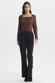 Polera Mujer Slim Café Claro