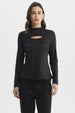 Polera Mujer Slim Cuello Apoyado Negro