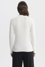 Polera Mujer Slim Cuello Apoyado Crudo
