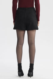 Falda Mujer Botones Laterales Negro