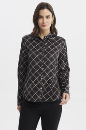 Blusa Mujer Cuello Camisero Negro