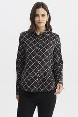 Blusa Mujer Cuello Camisero Negro