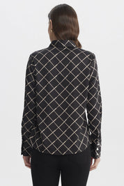 Blusa Mujer Cuello Camisero Negro