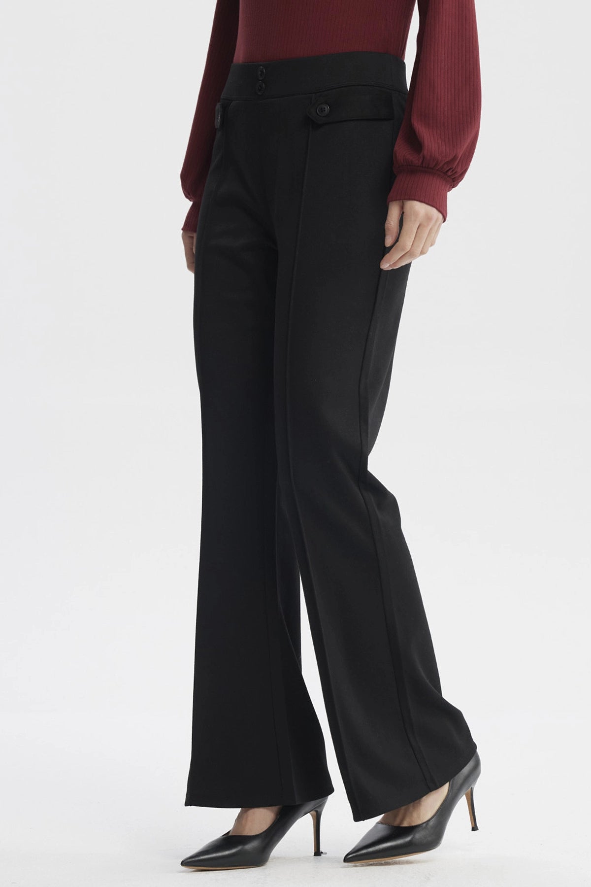 Calza Mujer Leve Flare Negro