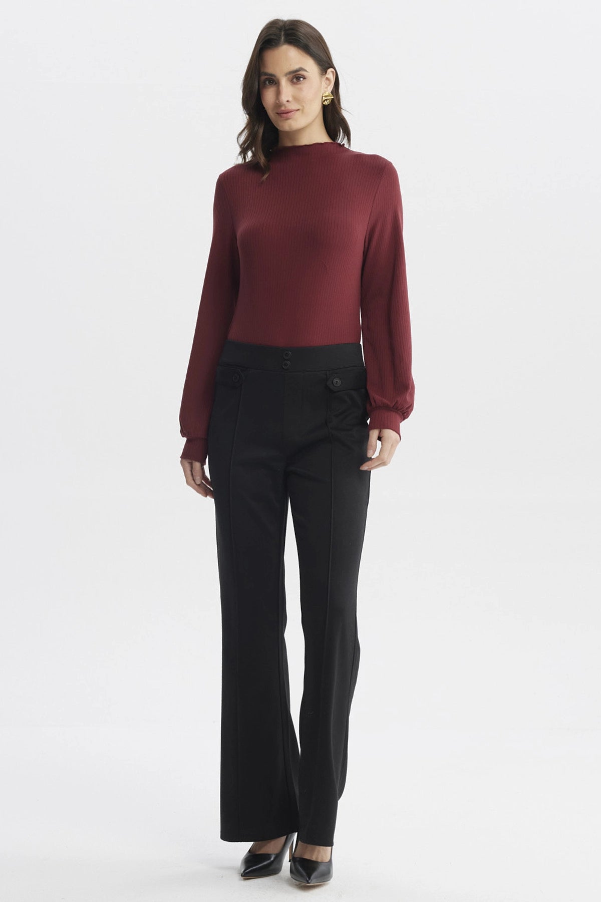 Calza Mujer Leve Flare Negro