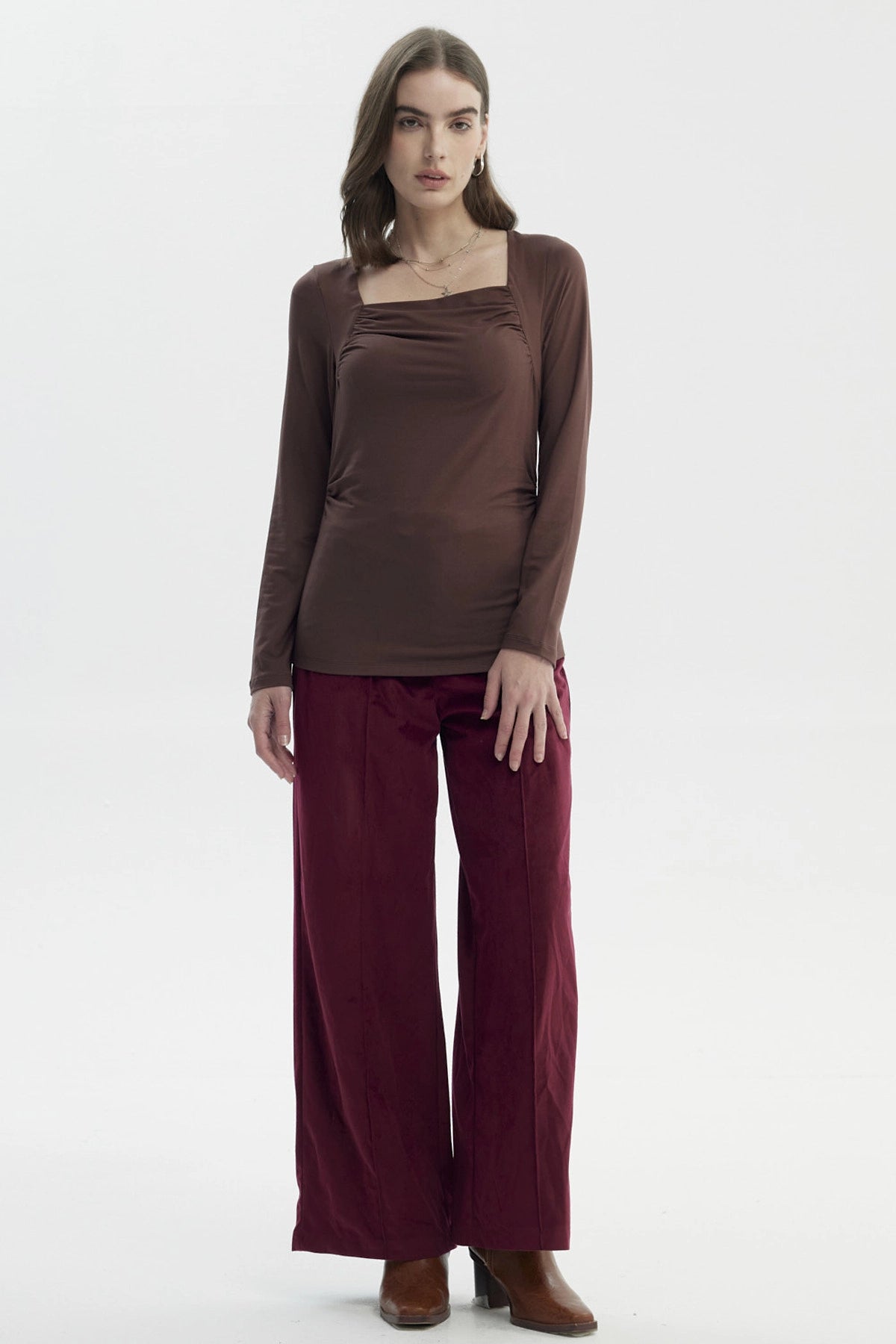 Polera Mujer Mujer Café Oscuro